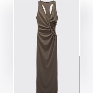 Zara cut out Brown Midi Dress